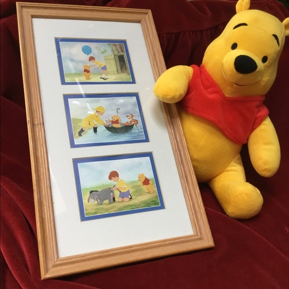 12”Plush Winnie the Pooh, and Disney framed pictures. Sold together as a group. - Picture 2 of 13
